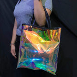 Bolsa grande holográfica efecto burbuja